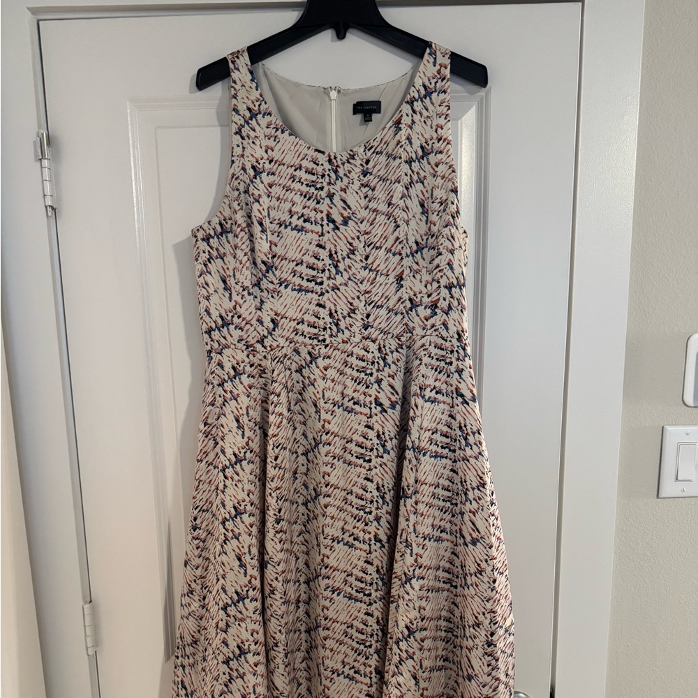 The Limited Cream and Black Patterned Hi-Lo Midi Dress